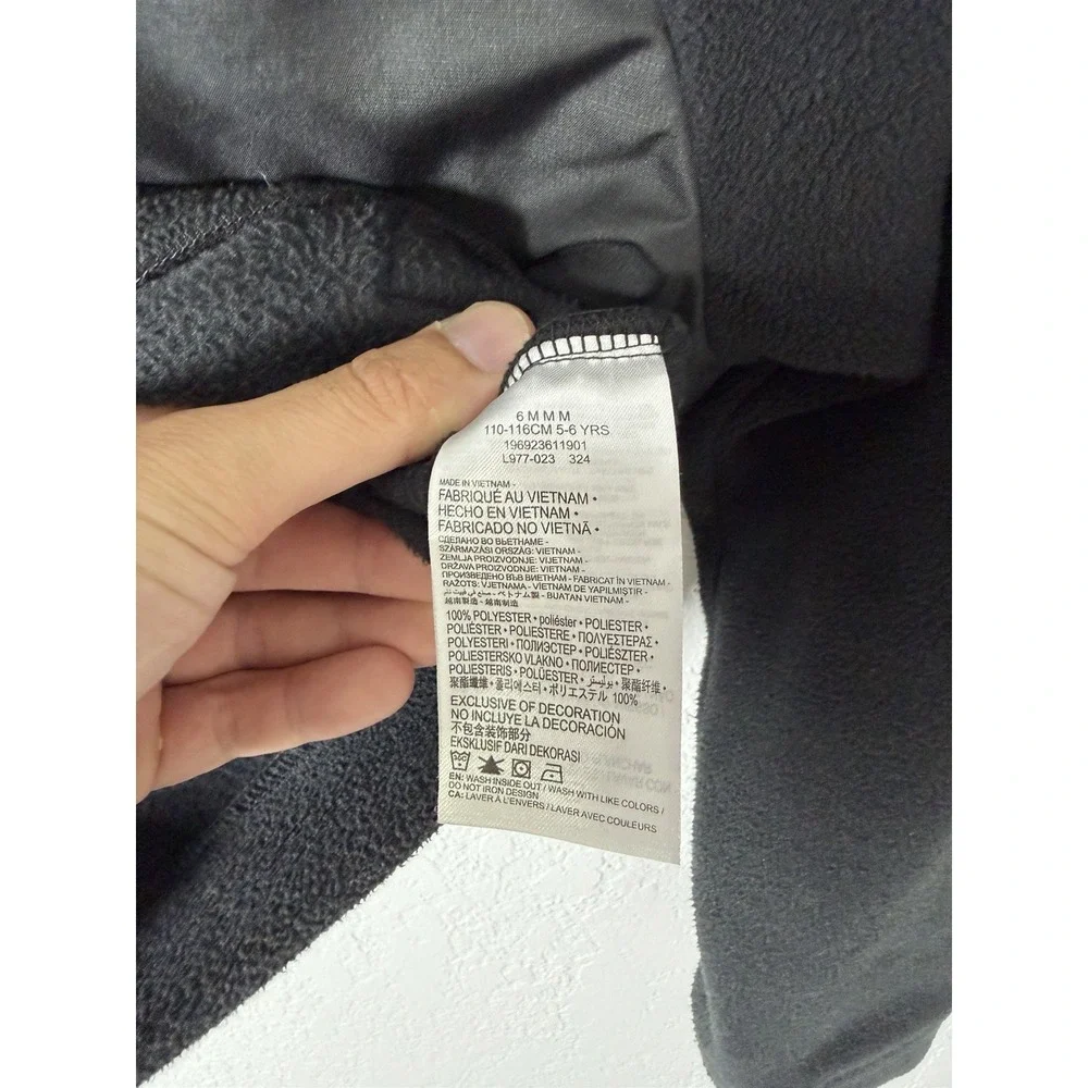 Nike Kids Sherpa Fleece Full Zip Hooded Jacket Black Size 5-6Y